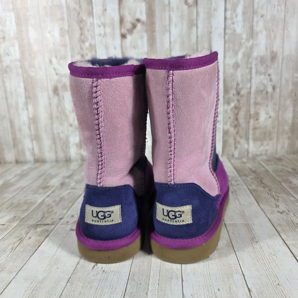 UGG Australia‎ Kids Classic Colorblock Boots Purple Pink Blue Size 6